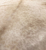 Close-up of cowhide fur texture with a neutral color palette