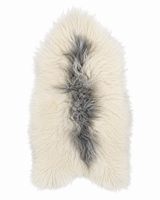 Glacier Veil Icelandic sheepskin rug in ivory and gray tones