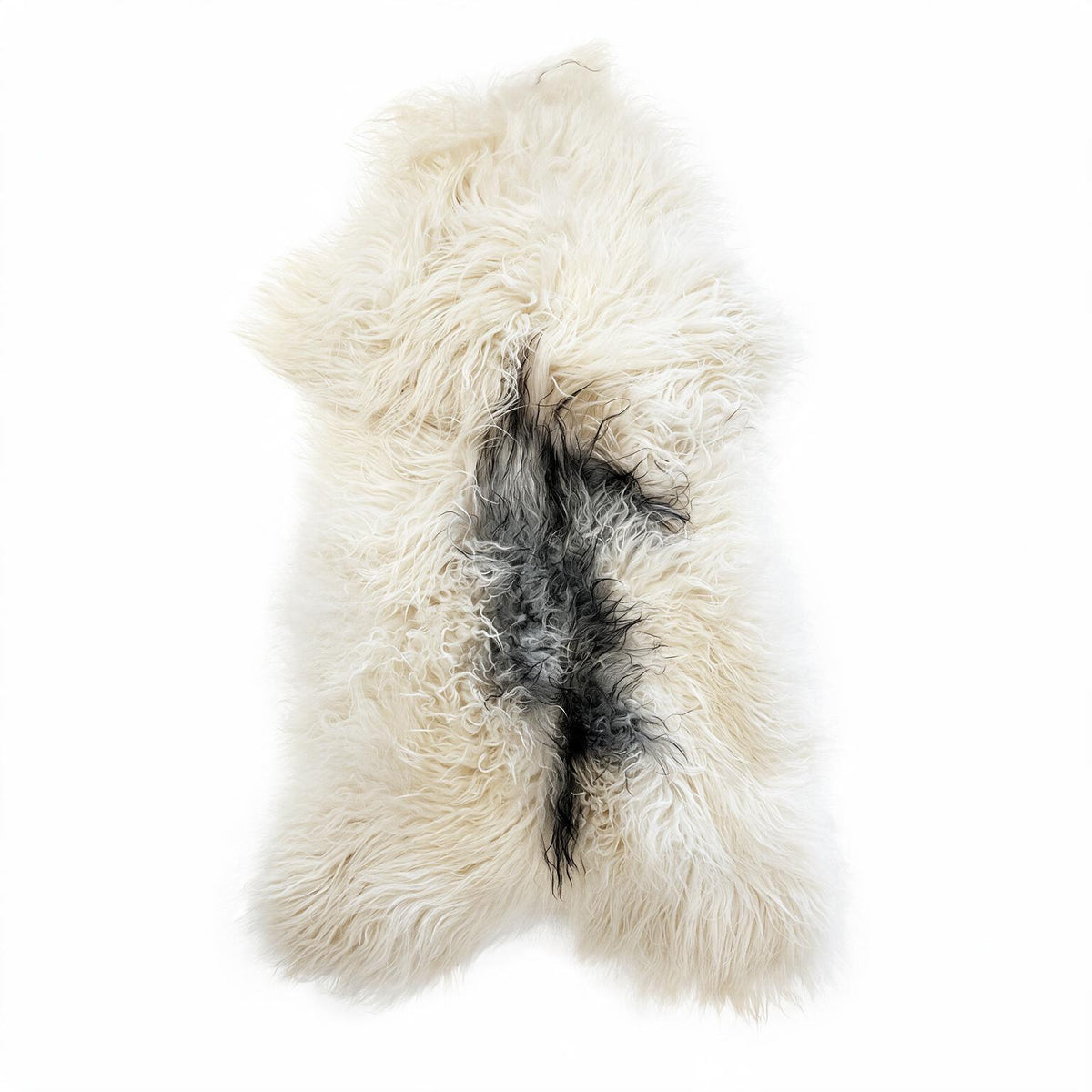 Natural white and gray Icelandic sheepskin rug – Arctic Drift 02, 46 inches
