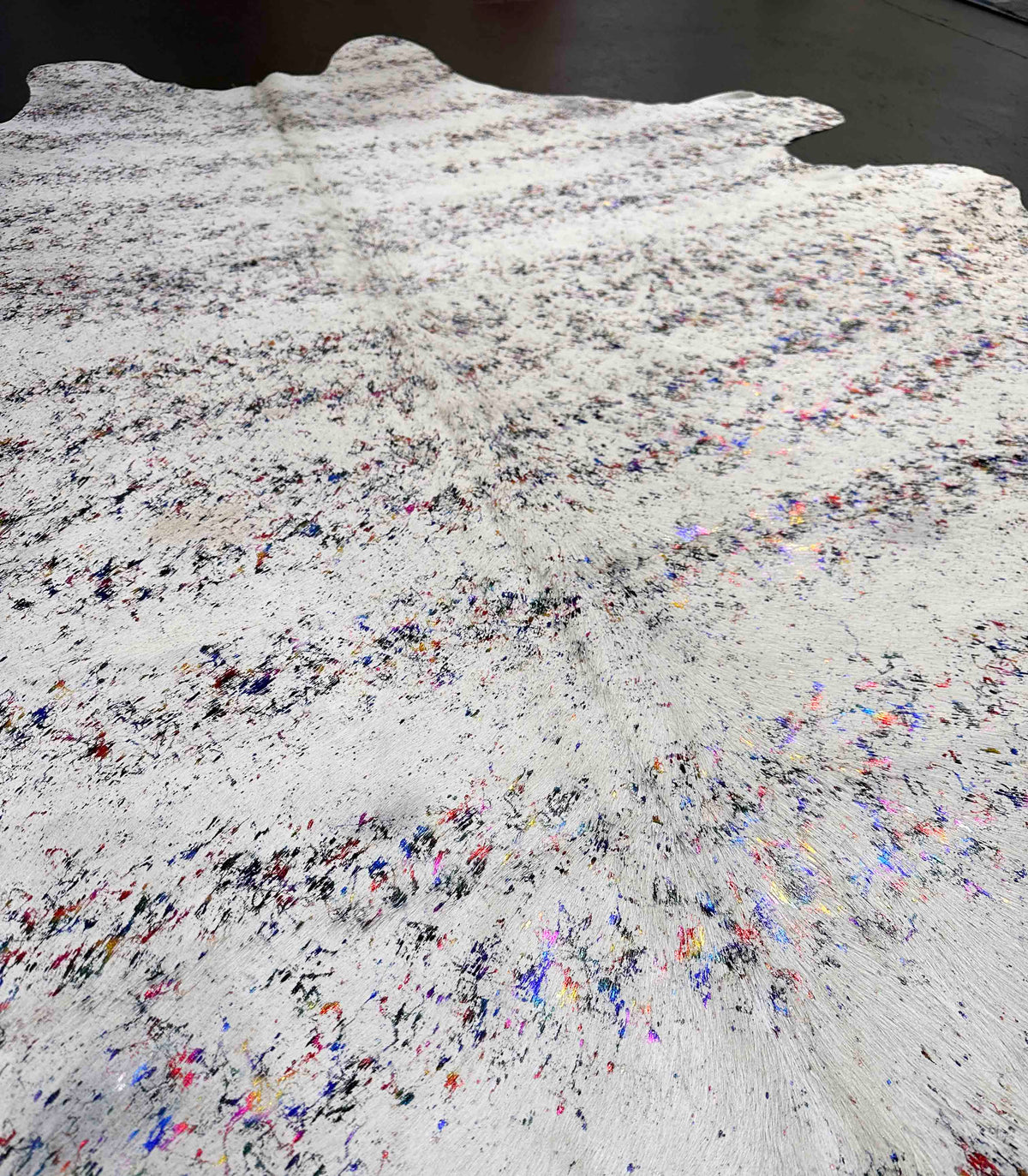 iridescent cowhide rug