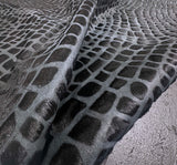 laser crocodile black cowhide rug