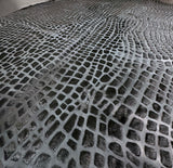 laser crocodile black cowhide rug