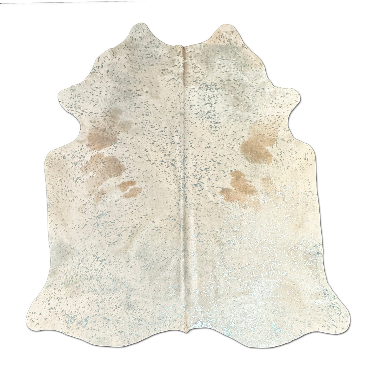 metallic blue cowhide rug
