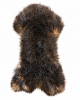 Shadow Ridge Melerade sheepskin rug in charcoal and brown tones