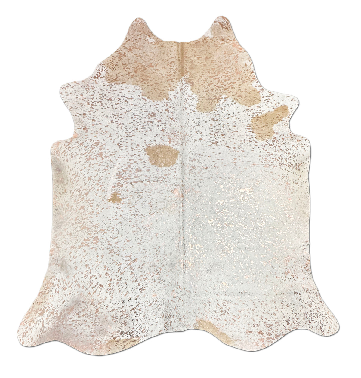 metallic gold cowhide rug