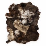 Natural brown and black multi-pelt Icelandic sheepskin rug