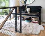 Natural multi-pelt Icelandic sheepskin rug in a contemporary designer interior