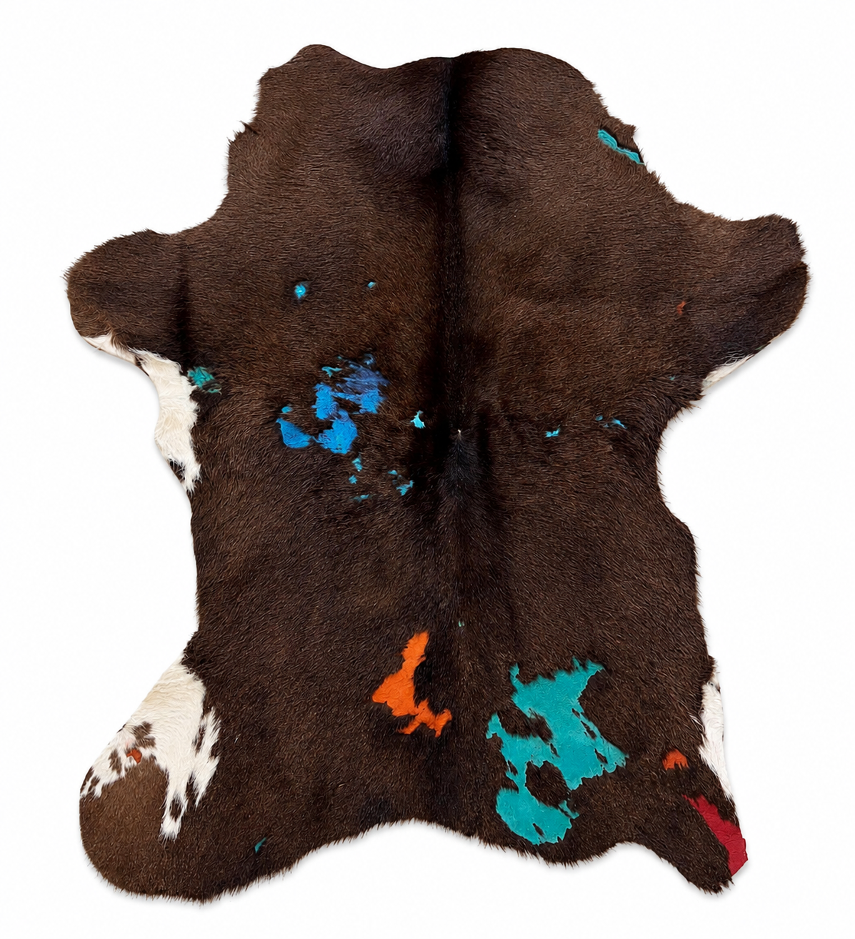 painted calfskin rug