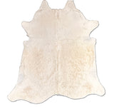 white cowhide rug