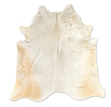 White cowhide rug on a white background