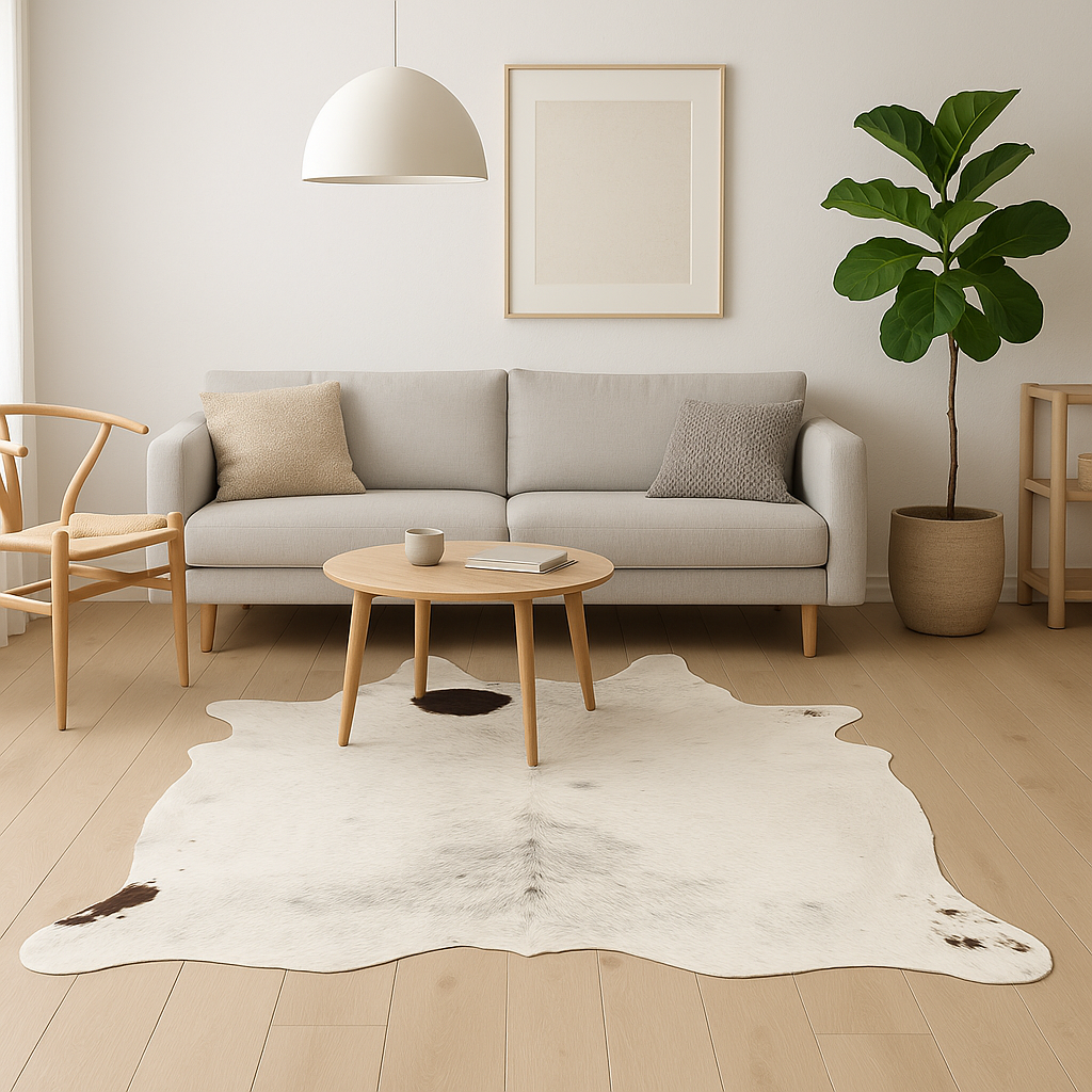 Salt & Pepper Tri-Color Cowhide Rug | HP