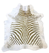green zebra cowhide rug