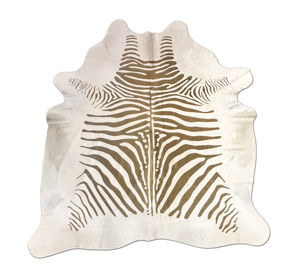 stenciled green zebra cowhide rug