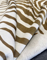 stenciled green zebra cowhide rug