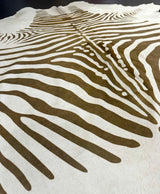 stenciled green zebra cowhide rug