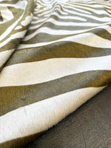 green zebra cowhide rug