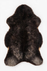 Natural dark brown UK sheepskin rug – Cotswold Smoke 01, 41 inches