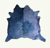 blue cowhide rug