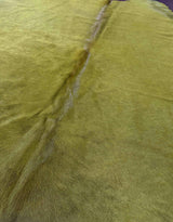 dyed green cowhide rug