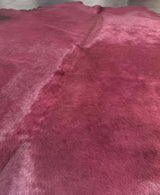 dyed purple cowhide rug
