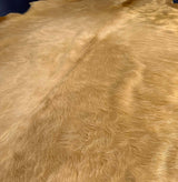 dyed yellow cowhide rug