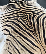 zebra hide rug