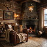 axis hide pillow in hunting lodge