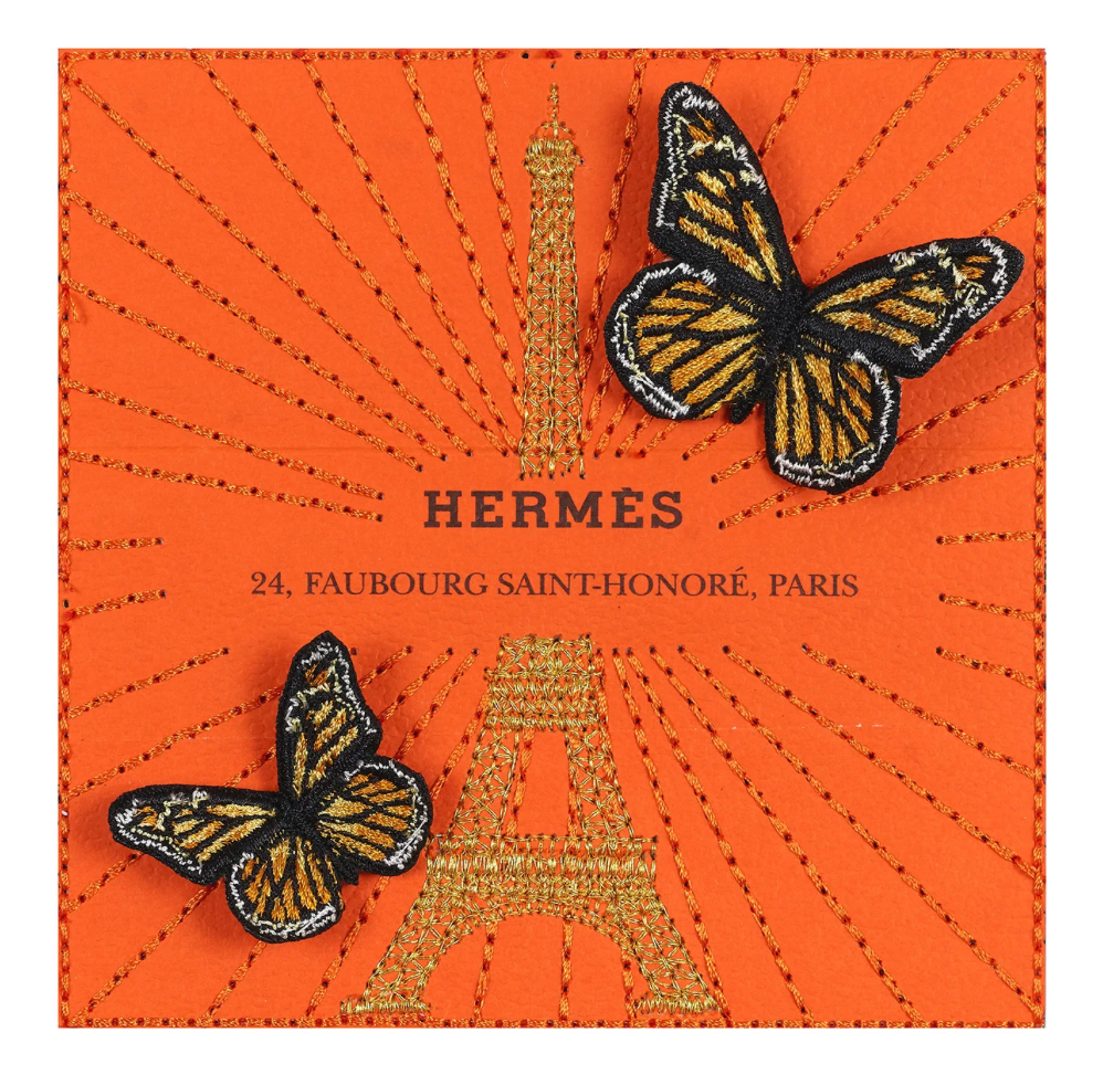Stephen Wilson Art - Hermes Eiffel Tower - Up-Cycled Luxury Stephen Wilson Art - Hermes Eiffel Tower - Up-Cycled Luxury