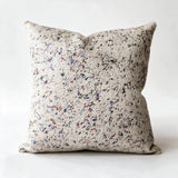 Iridescent cowhide pillow in 20 x 20 square size with multicolor abstract finish