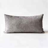 Natural gray cowhide lumbar pillow in 12 x 24 size