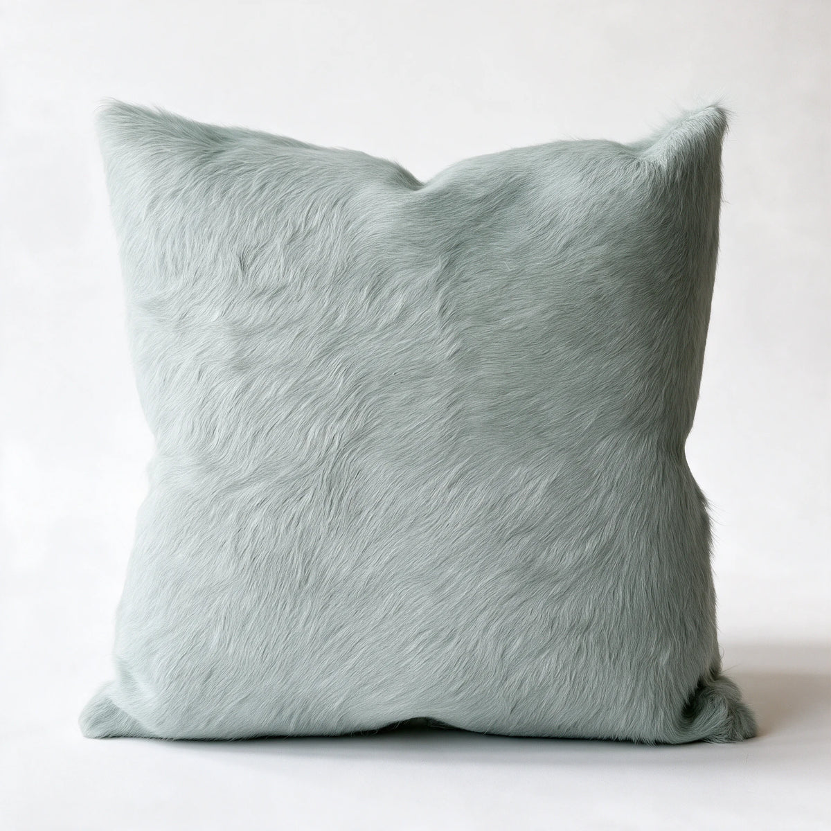 Sea Glass blue cowhide pillow in 20 x 20 square size
