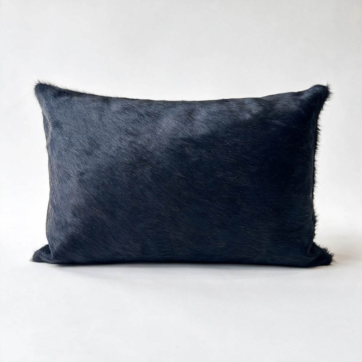 Deep gray-blue cowhide back of snake stitched cowhide pillow
