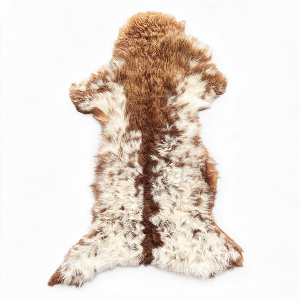 Petite natural Toscana sheepskin in cinnamon brown and ivory – Natural Cinnamon 01, 32 inches