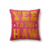 typography pillow - pink cowhide
