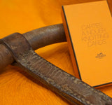 dyed Hermes orange cowhide rug