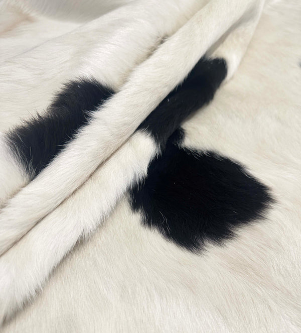 Close-up of white fur with black patches
