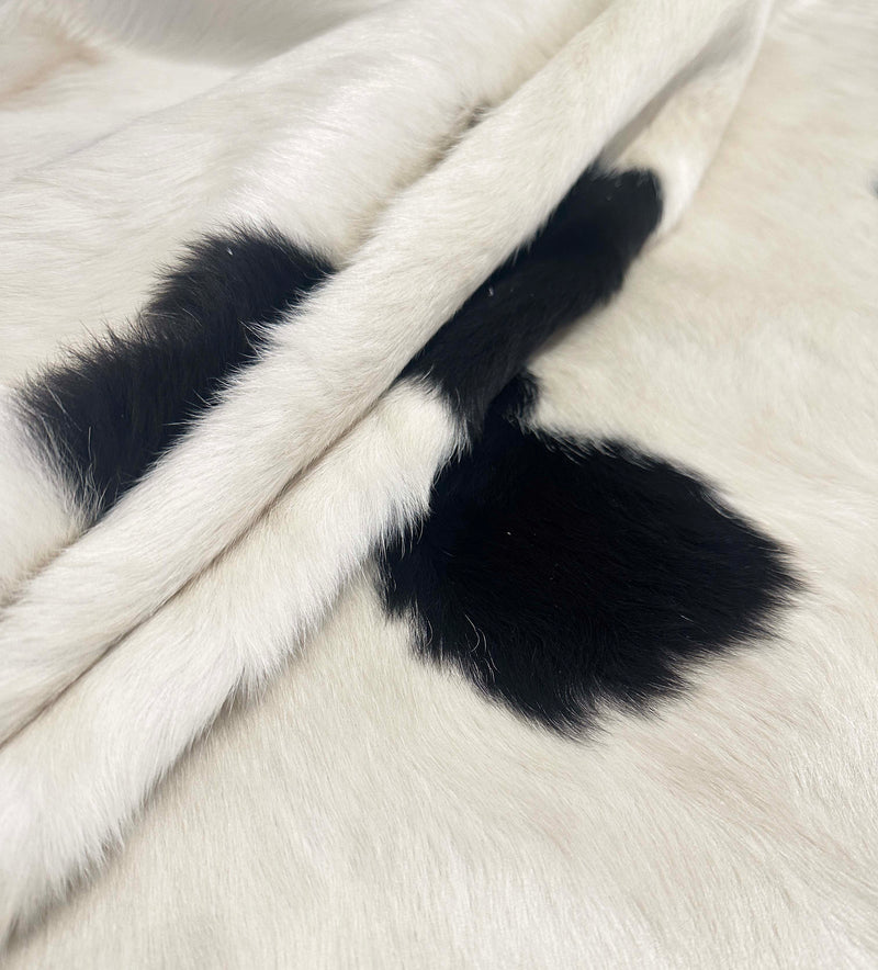 Close-up of white fur with black patches