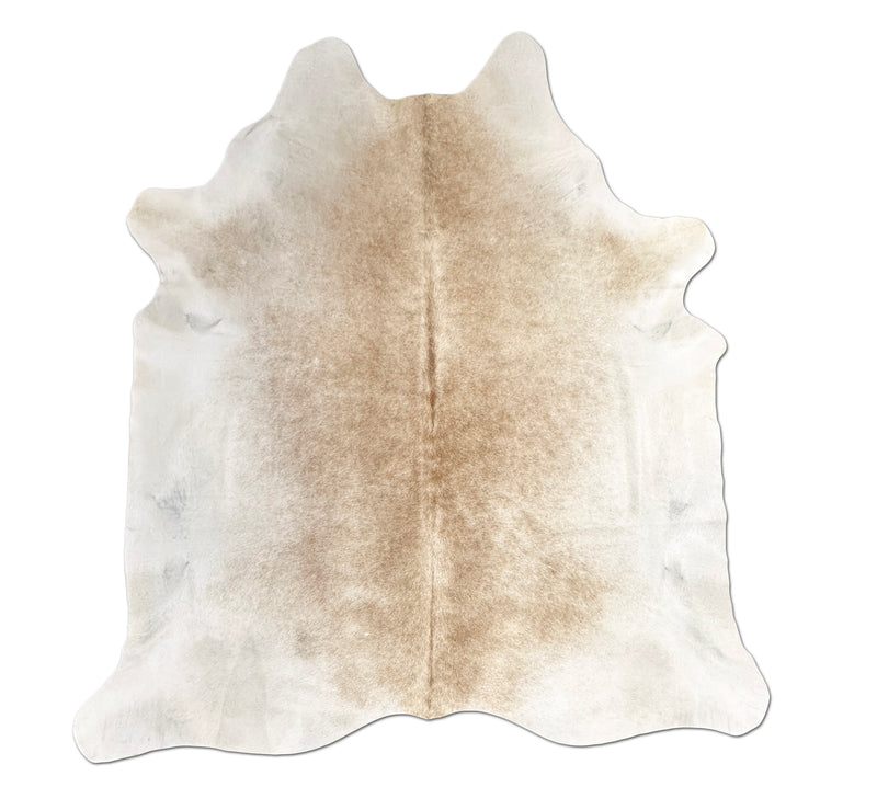 Cowhide rug with a natural pattern on a white background