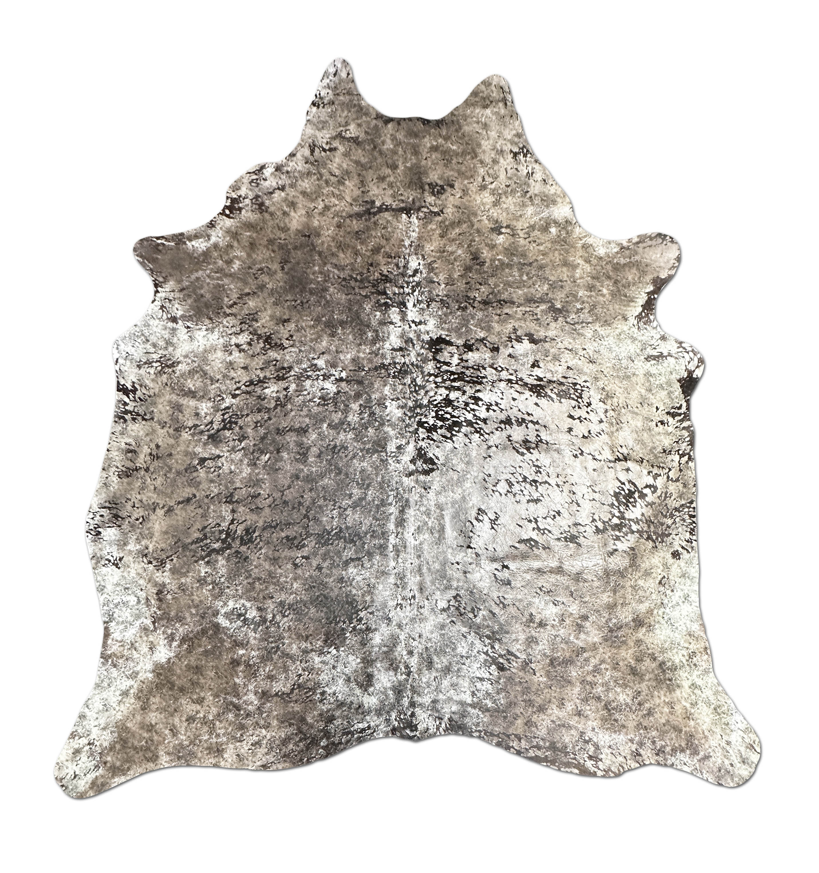 New Destroyed Black & Gray Cowhide Rug – Furug