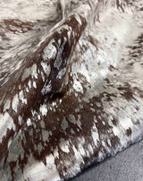 metallic silver cowhide rug