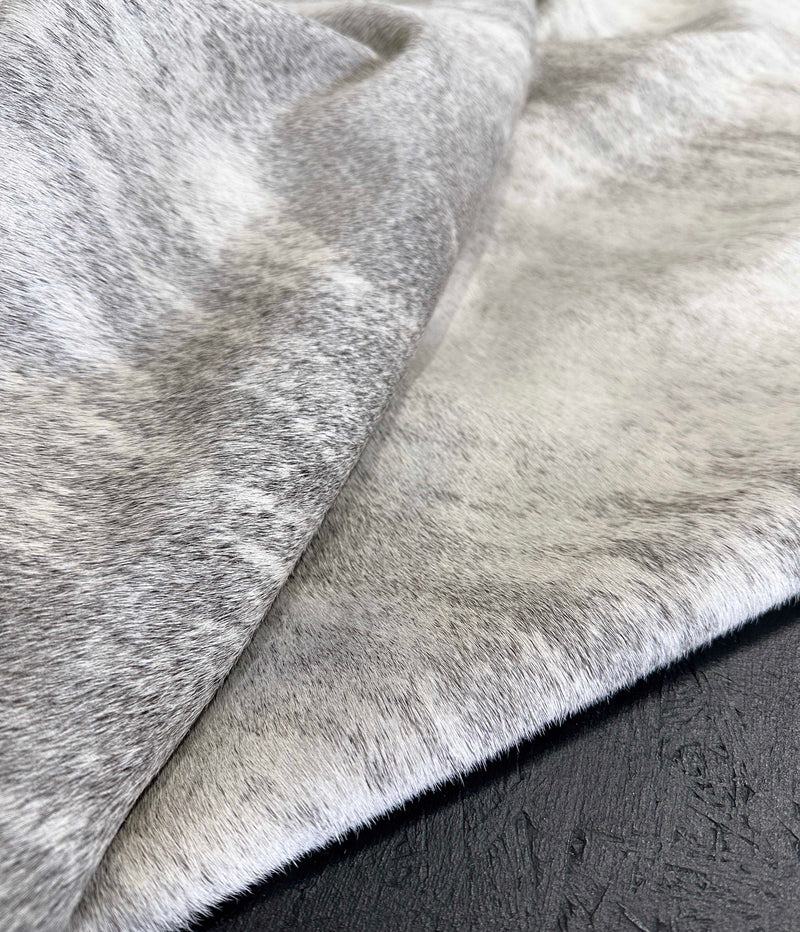 gray brindle cowhide rug