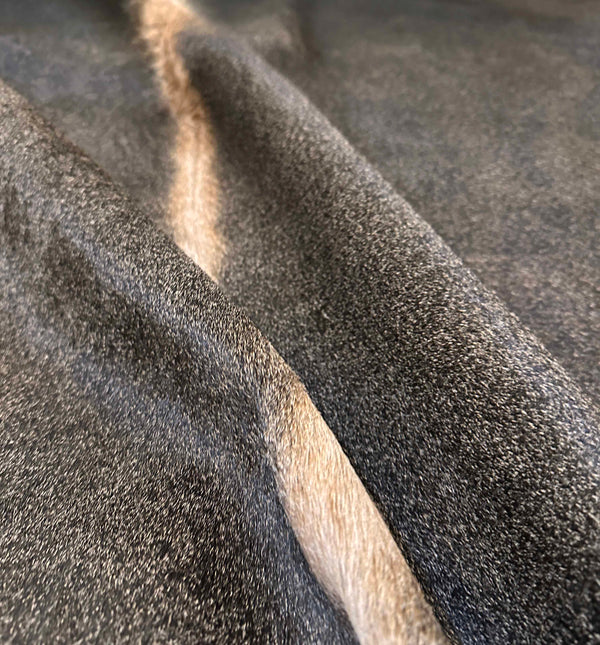 gray black cowhide rug
