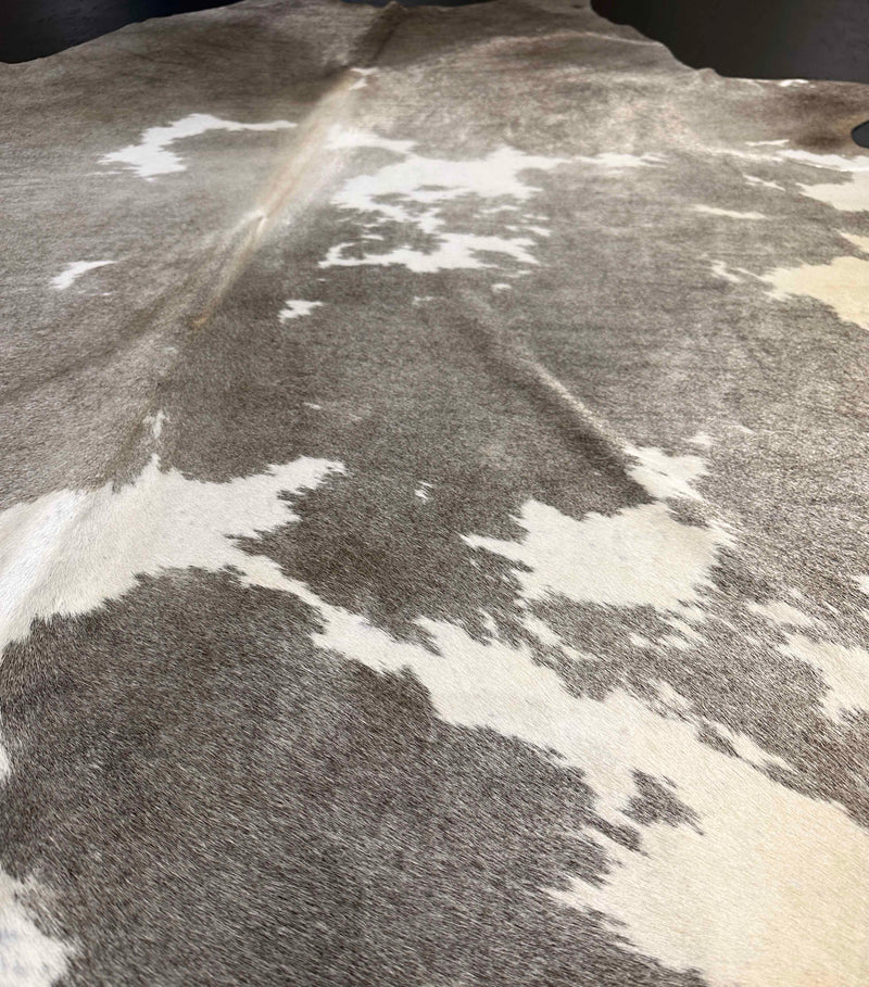 gray mix cowhide rug