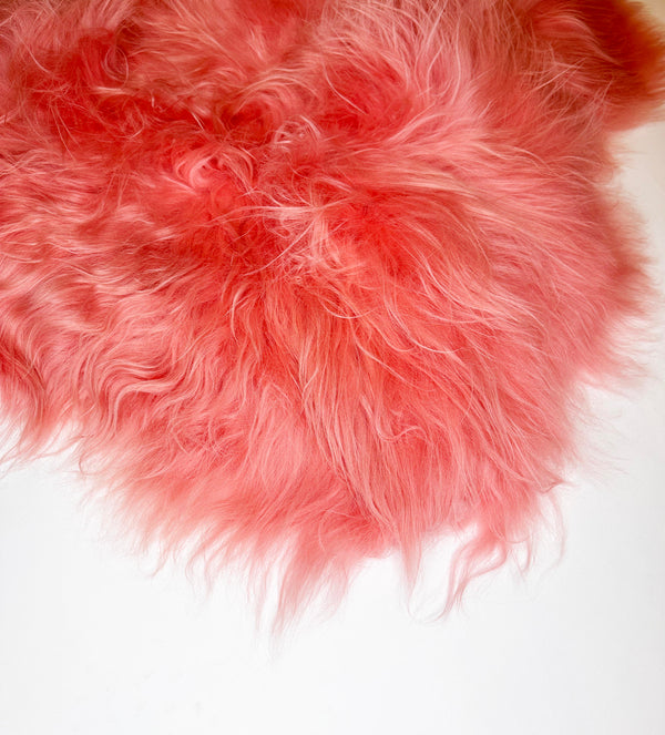 pink Icelandic sheepskin rug