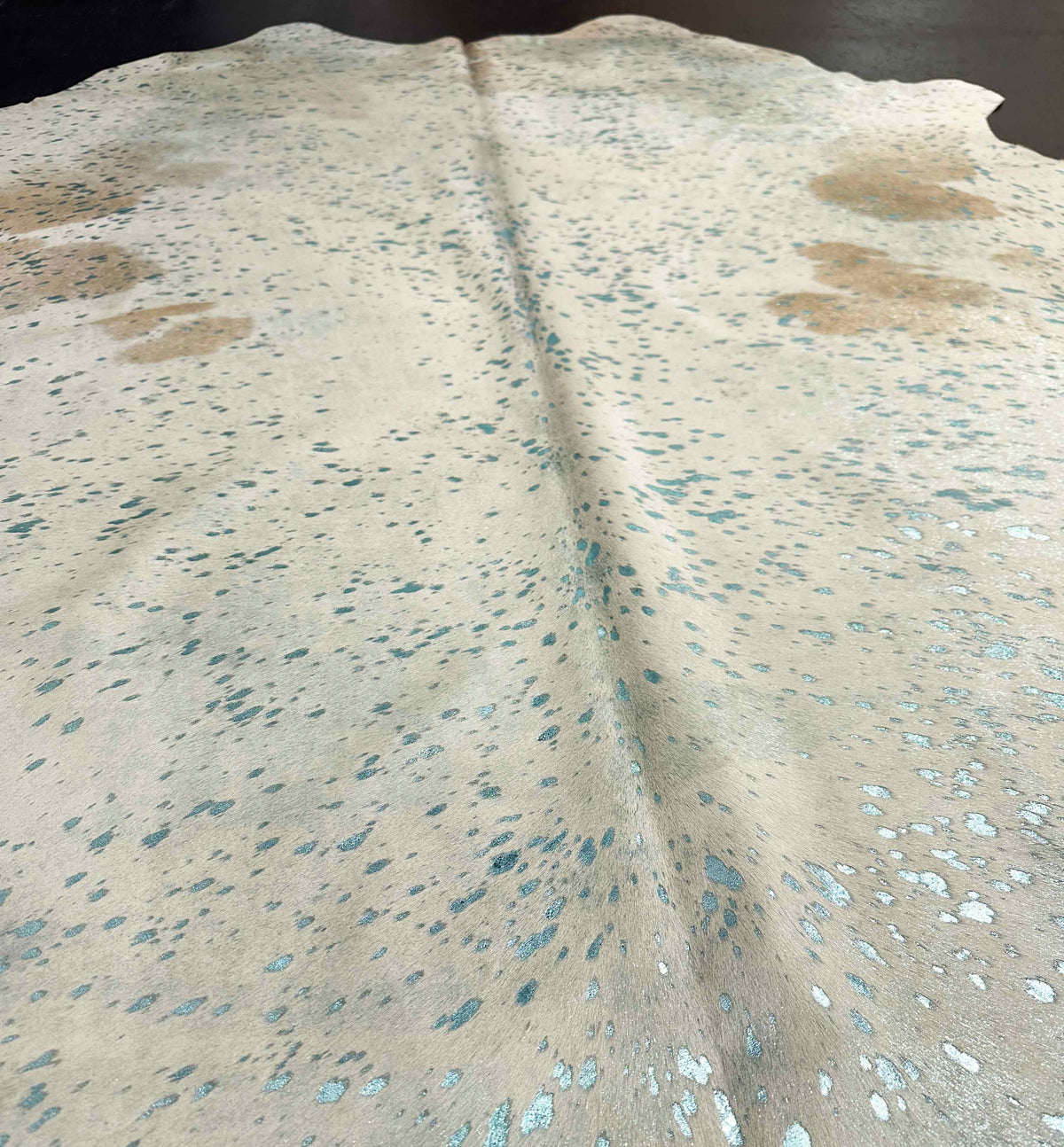 metallic blue cowhide