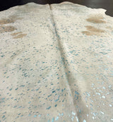metallic blue cowhide