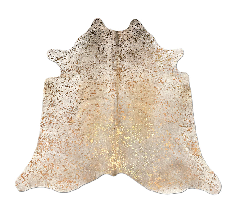 gold cowhide rug