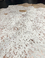 metallic gold cowhide rug