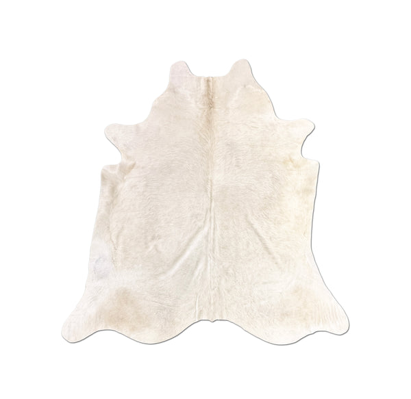 white cowhide rug