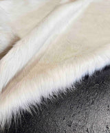 white cowhide rug close-up